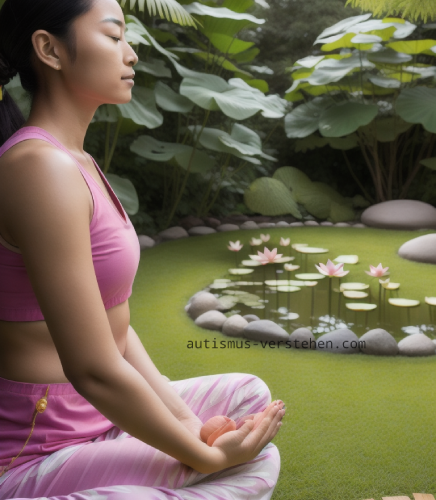 Meditation in einem ruhigen Garten praktizieren